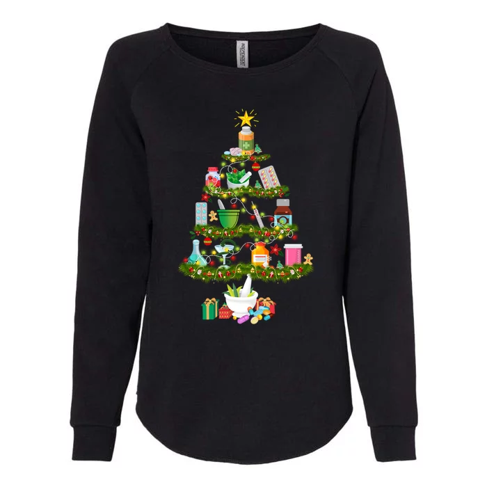 Pharmacy Tree Gift For Christmas Womens California Wash Sweatshirt