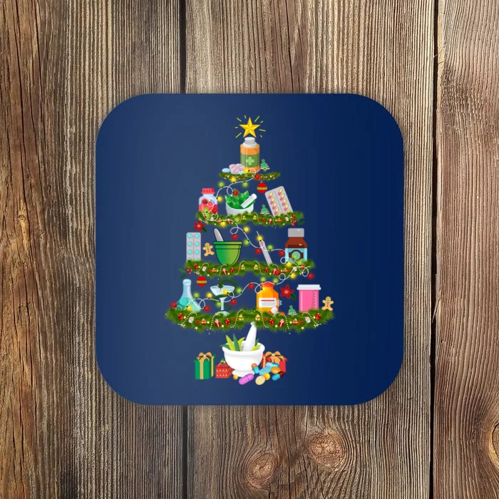 Pharmacy Tree Gift For Christmas Coaster