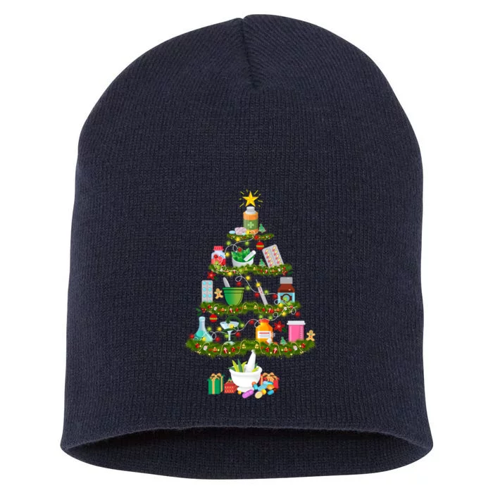 Pharmacy Tree Gift For Christmas Short Acrylic Beanie