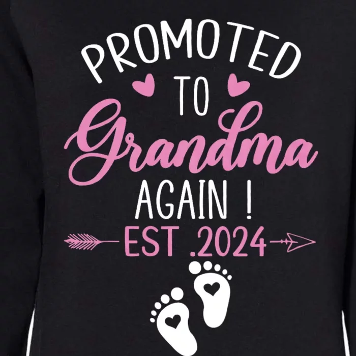 Promoted To Grandma 2024 Again Grandma Pregnancy Est 2024 Womens California Wash Sweatshirt