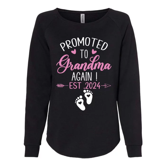 Promoted To Grandma 2024 Again Grandma Pregnancy Est 2024 Womens California Wash Sweatshirt