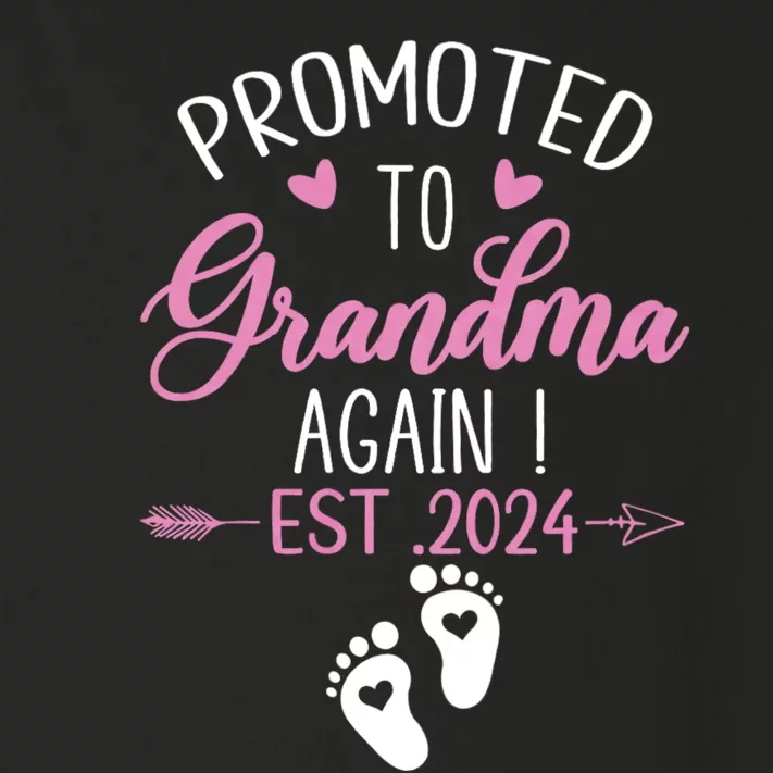 Promoted To Grandma 2024 Again Grandma Pregnancy Est 2024 Toddler Long Sleeve Shirt