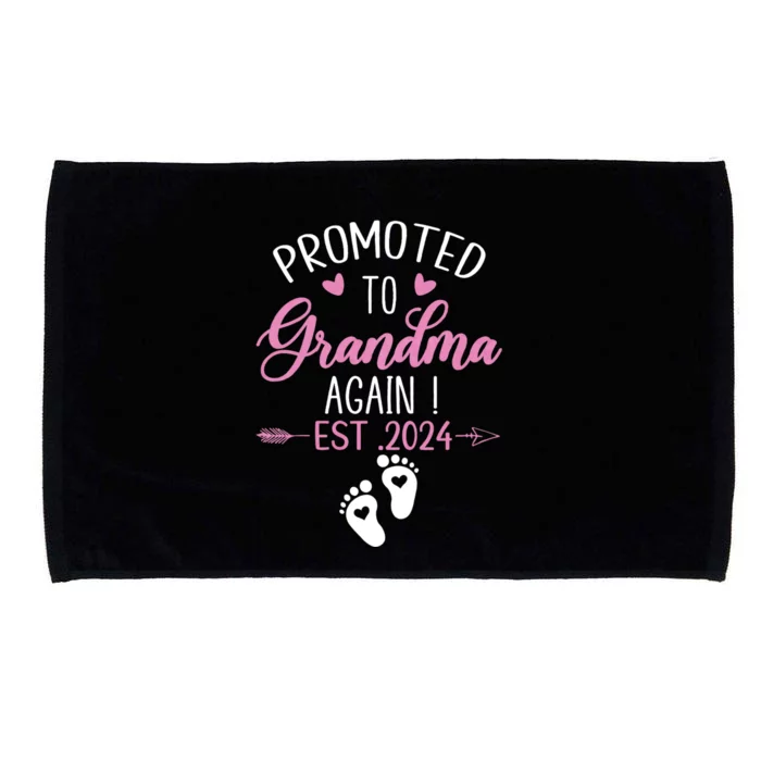 Promoted To Grandma 2024 Again Grandma Pregnancy Est 2024 Microfiber Hand Towel