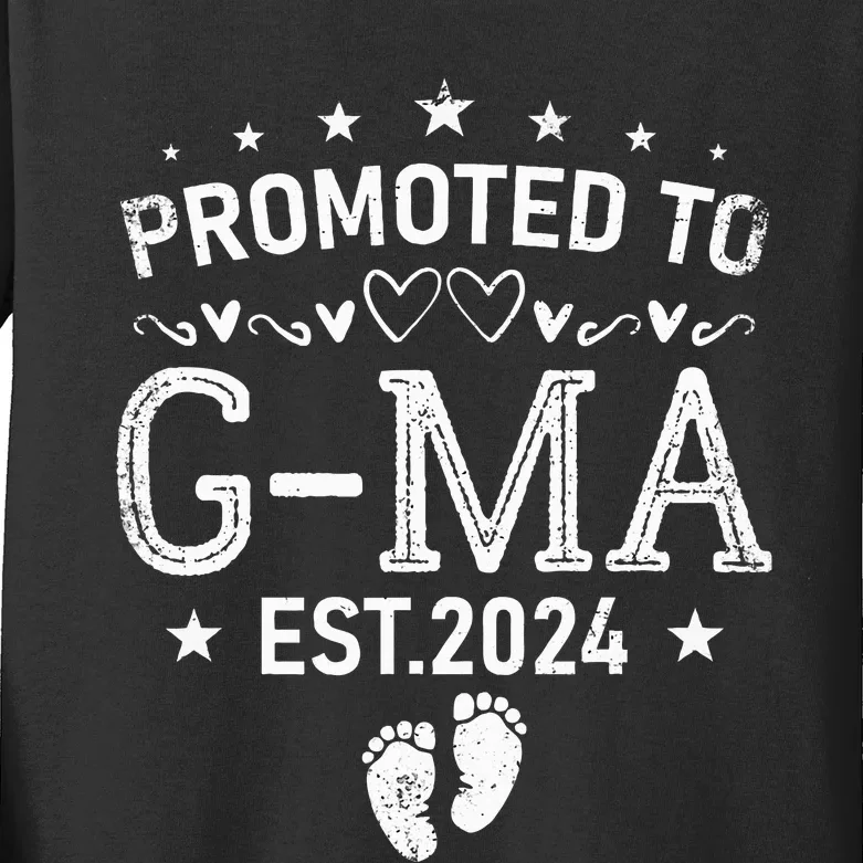 Promoted To GMa 2024 Cool Family Baby Reveal Matching Kids Long Sleeve Shirt