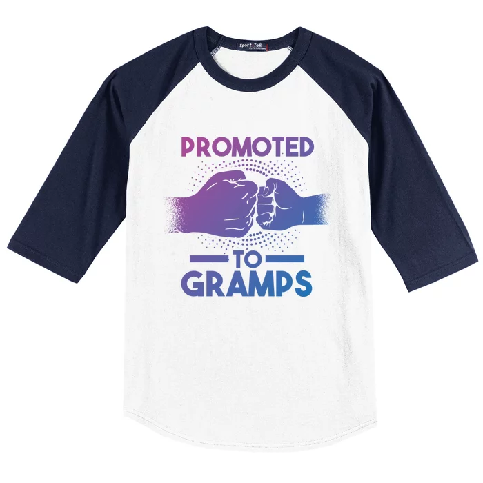 Promoted To Gramps Grandpa Cool Gift Baseball Sleeve Shirt