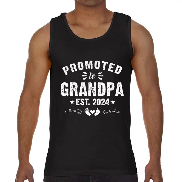 Promoted To Grandpa 2024 SoonToBe Grandfather New Grandpa Comfort Colors® Tank Top