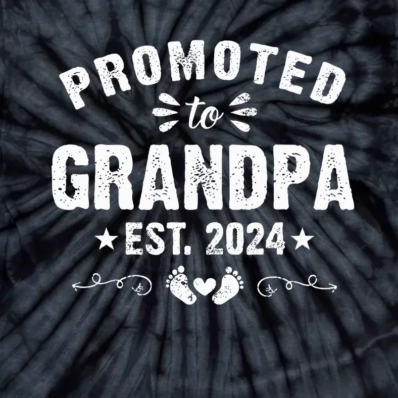 Promoted To Grandpa 2024 SoonToBe Grandfather New Grandpa Tie-Dye T-Shirt