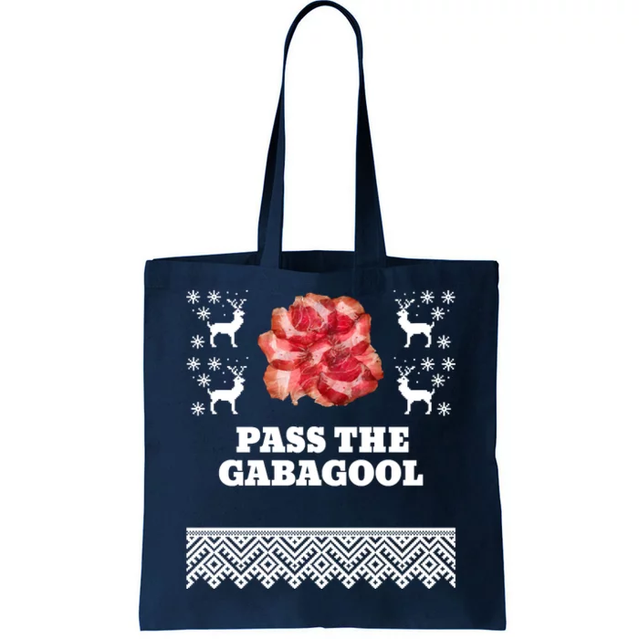 Pass The Gabagool Christmas Ugly Long Sleeve Tote Bag