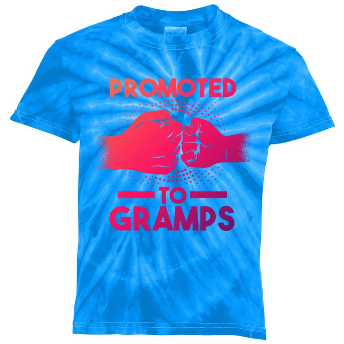 Promoted To Gramps Grandpa Cool Gift Kids Tie-Dye T-Shirt