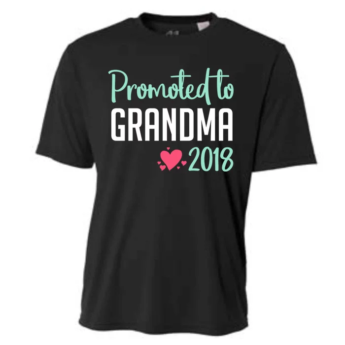 Promoted To Grandma 2018 Gift Grandmother Sweater Cooling Performance Crew T-Shirt