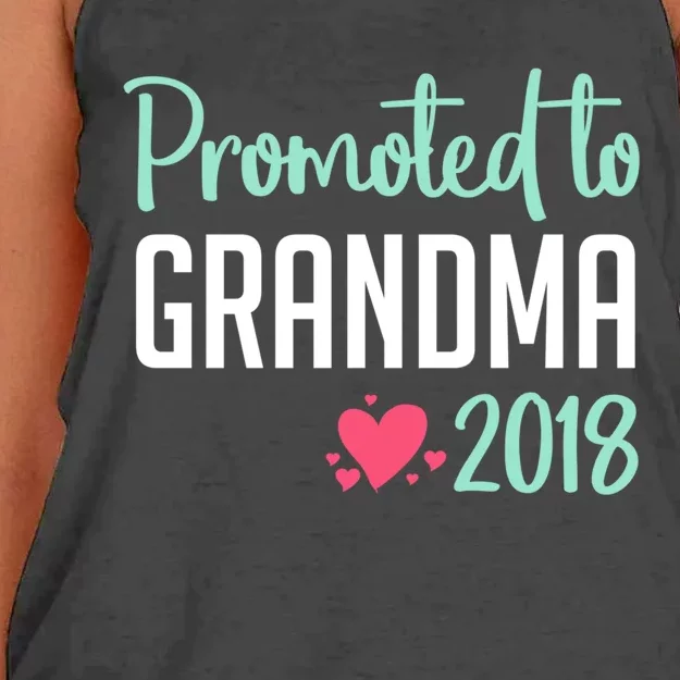 Promoted To Grandma 2018 Gift Grandmother Sweater Women's Knotted Racerback Tank