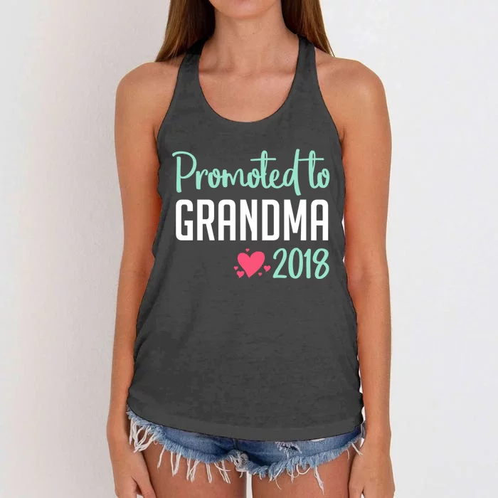 Promoted To Grandma 2018 Gift Grandmother Sweater Women's Knotted Racerback Tank