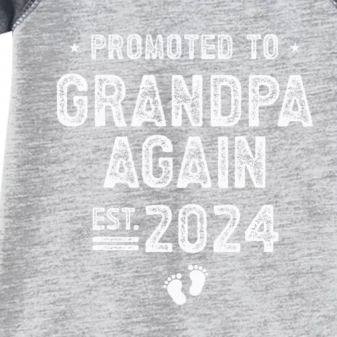 Promoted to Grandpa Again 2024 Soon To Be Grandpa Infant Baby Jersey Bodysuit