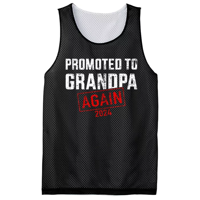 Promoted To Grandpa 24 For Pregnancy Baby Announcement Mesh Reversible Basketball Jersey Tank