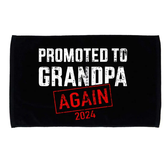 Promoted To Grandpa 24 For Pregnancy Baby Announcement Microfiber Hand Towel