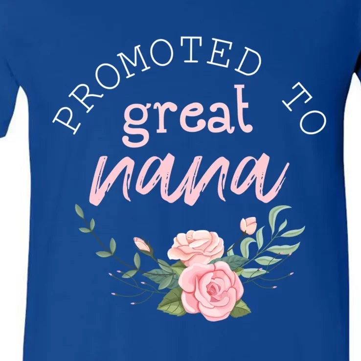 Promoted To Grandma First Time Nana Pregnancy Announcement Gift V-Neck T-Shirt