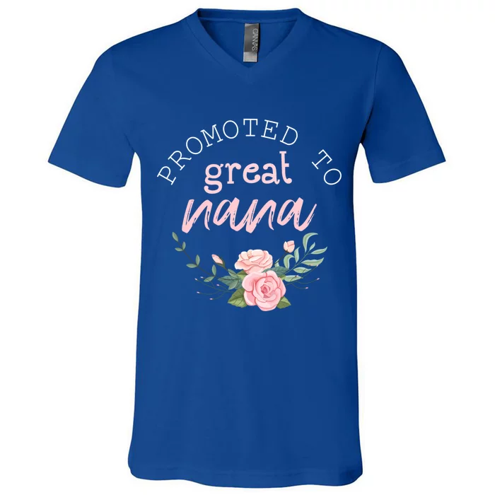 Promoted To Grandma First Time Nana Pregnancy Announcement Gift V-Neck T-Shirt