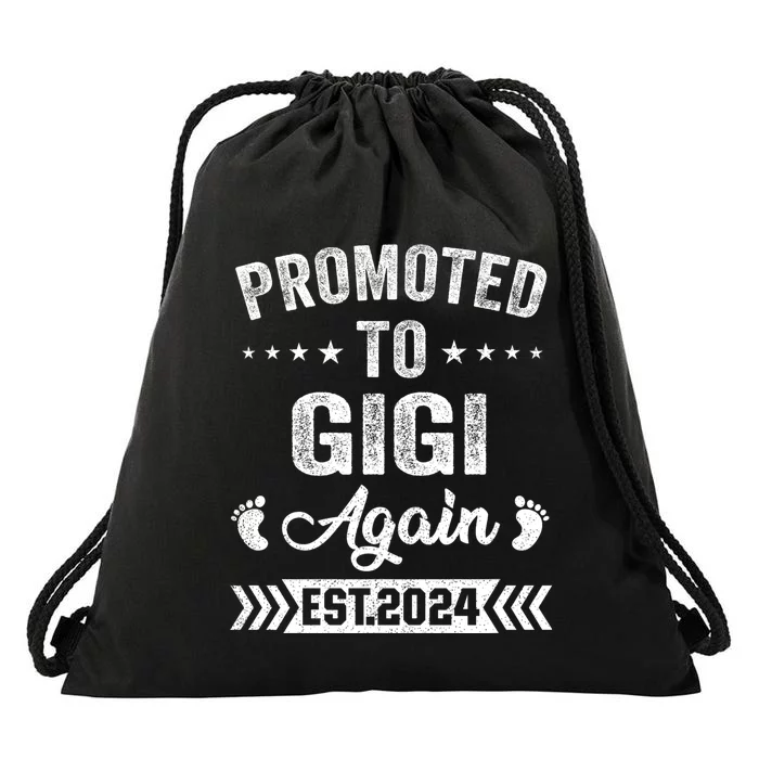 Promoted To Gigi Again Est 2024 Announcement Drawstring Bag