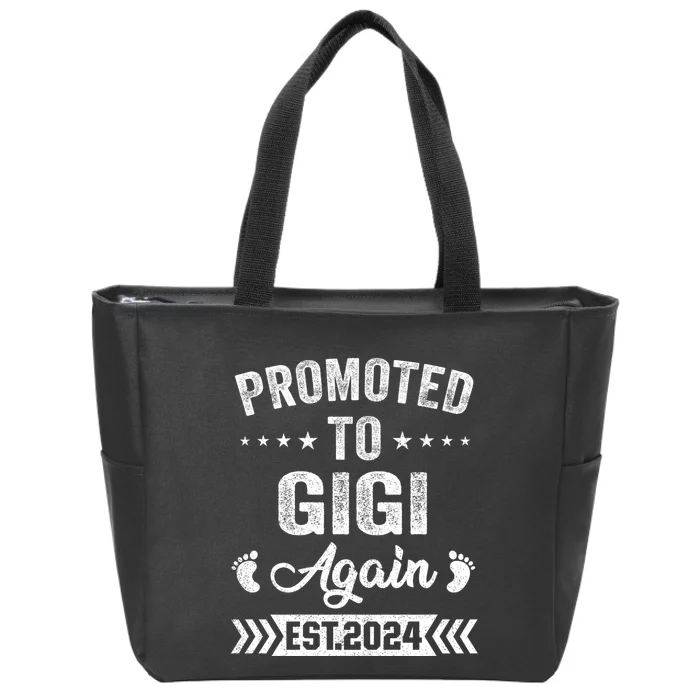 Promoted To Gigi Again Est 2024 Announcement Zip Tote Bag