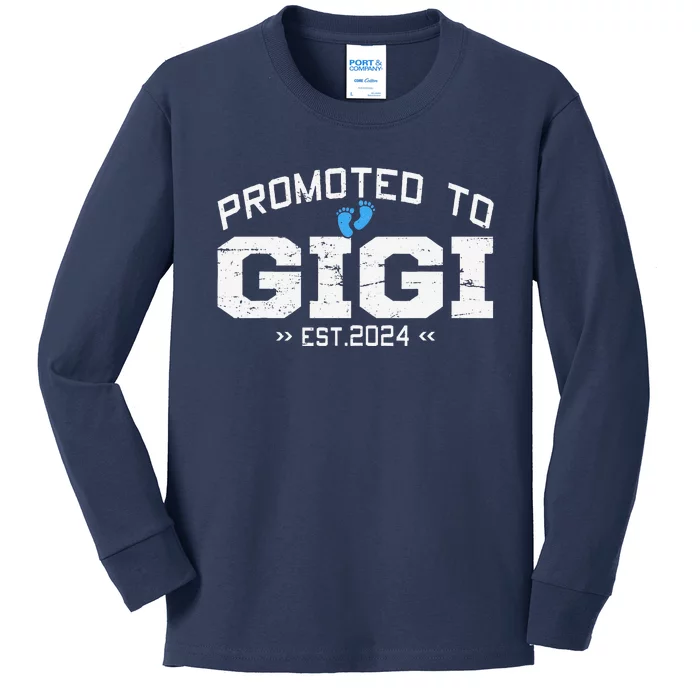 Promoted To Gigi Est 2024 Mothers Day First Time Mom Kids Long Sleeve Shirt