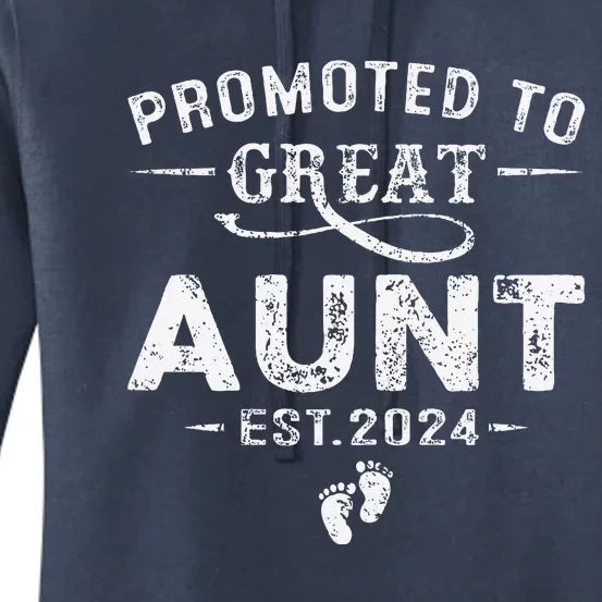 Promoted To Great Aunt 2024 Mothers Day First Time Mom Women's Pullover Hoodie