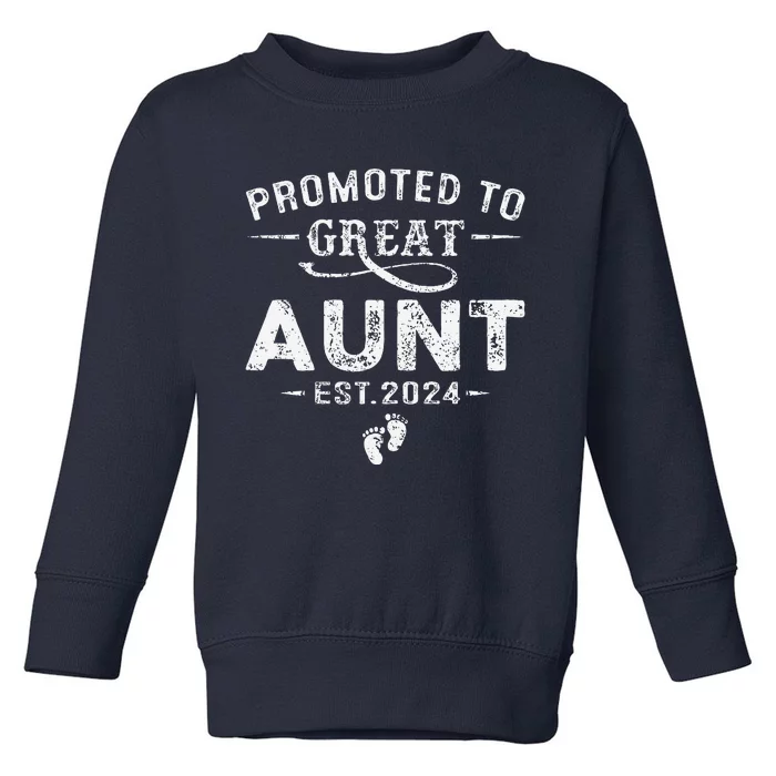 Promoted To Great Aunt 2024 Mothers Day First Time Mom Toddler Sweatshirt