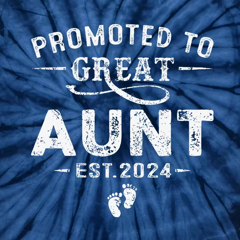 Promoted To Great Aunt 2024 Mothers Day First Time Mom Tie-Dye T-Shirt