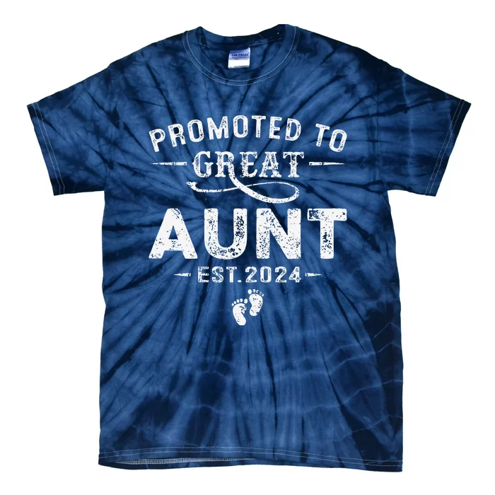 Promoted To Great Aunt 2024 Mothers Day First Time Mom Tie-Dye T-Shirt