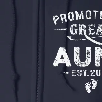 Promoted To Great Aunt 2024 Mothers Day First Time Mom Full Zip Hoodie