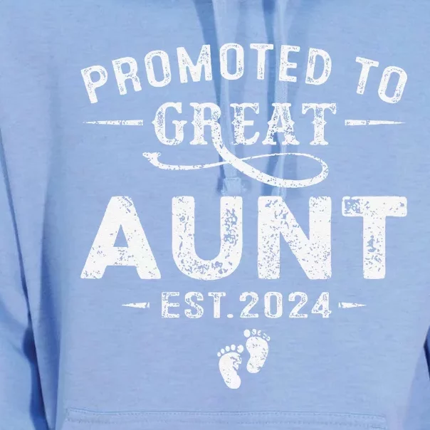 Promoted To Great Aunt 2024 Mothers Day First Time Mom Unisex Surf Hoodie