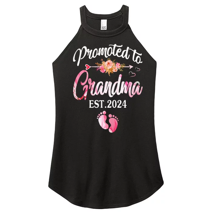 Promoted To Grandma 2024 First Time New Grandma Pregnancy Women’s Perfect Tri Rocker Tank