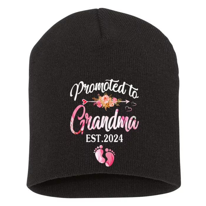 Promoted To Grandma 2024 First Time New Grandma Pregnancy Short Acrylic Beanie