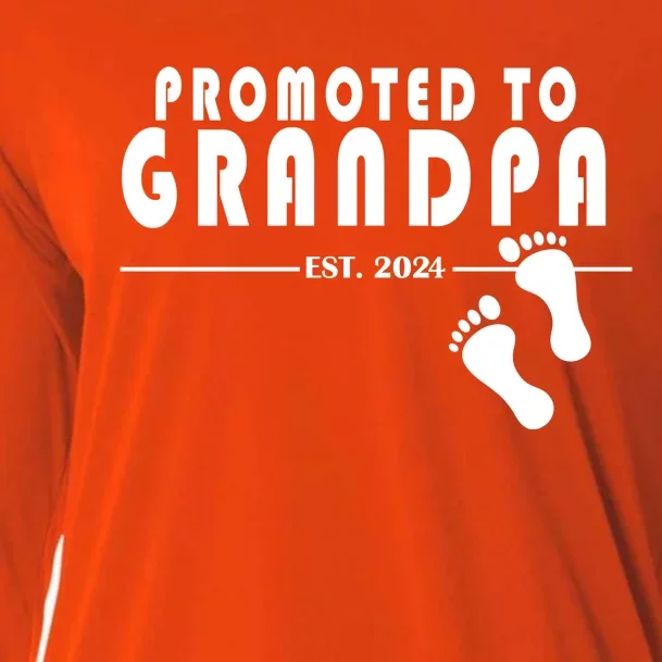 Promoted To Grandpa Established 2024 Cooling Performance Long Sleeve Crew