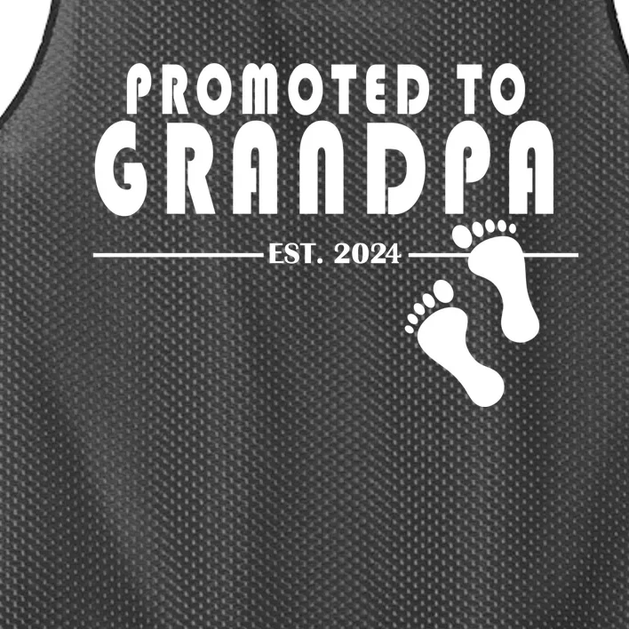 Promoted To Grandpa Established 2024 Mesh Reversible Basketball Jersey Tank