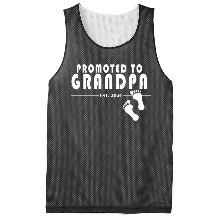 Promoted To Grandpa Established 2024 Mesh Reversible Basketball Jersey Tank