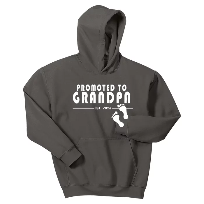 Promoted To Grandpa Established 2024 Kids Hoodie