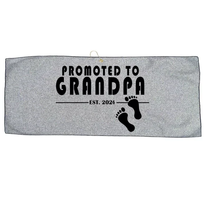 Promoted To Grandpa Established 2024 Large Microfiber Waffle Golf Towel