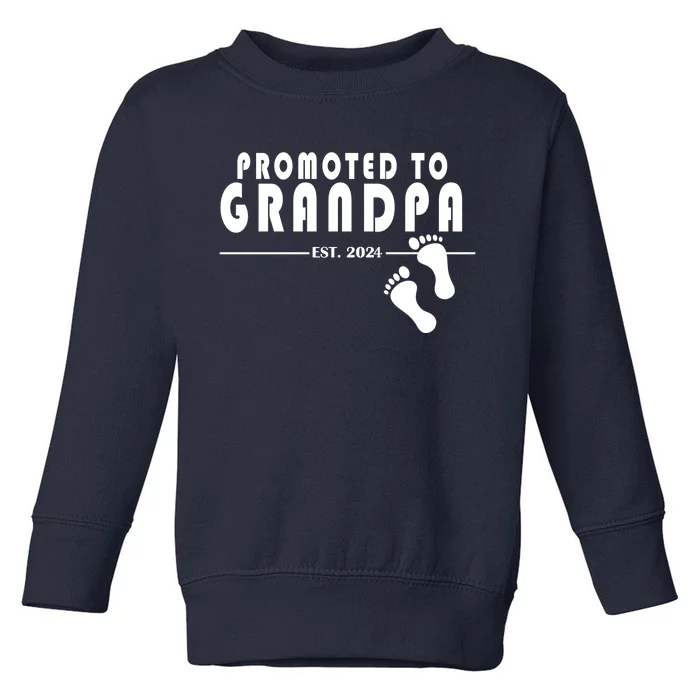 Promoted To Grandpa Established 2024 Toddler Sweatshirt