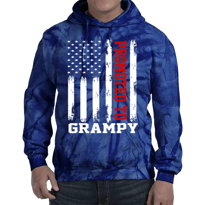 Promoted To Grampy Vintage Flag Soon To Be Grampy Fathers Tie Dye Hoodie