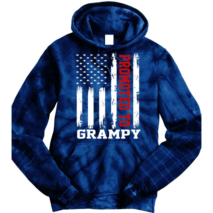 Promoted To Grampy Vintage Flag Soon To Be Grampy Fathers Tie Dye Hoodie