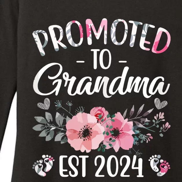 Promoted To Grandma Est 2024 Floral Pregnancy Announcement Womens CVC Long Sleeve Shirt