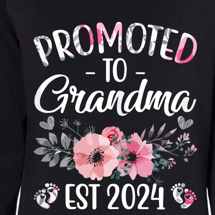 Promoted To Grandma Est 2024 Floral Pregnancy Announcement Womens California Wash Sweatshirt