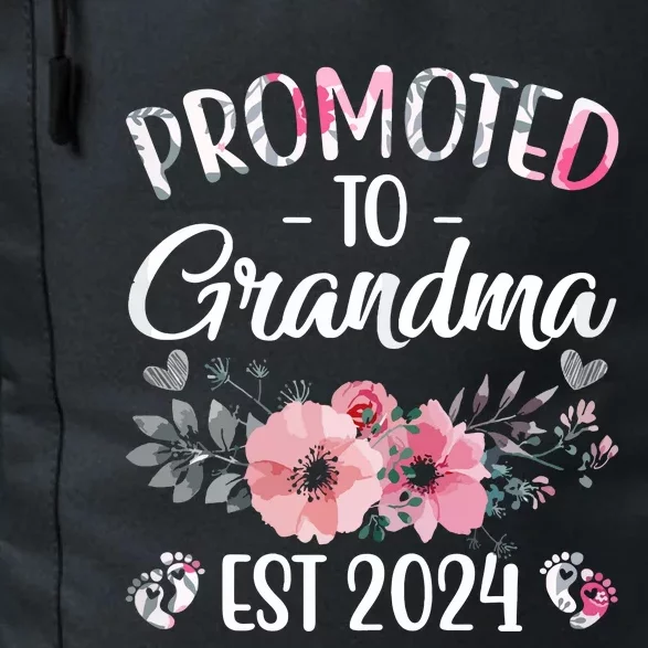 Promoted To Grandma Est 2024 Floral Pregnancy Announcement Daily Commute Backpack