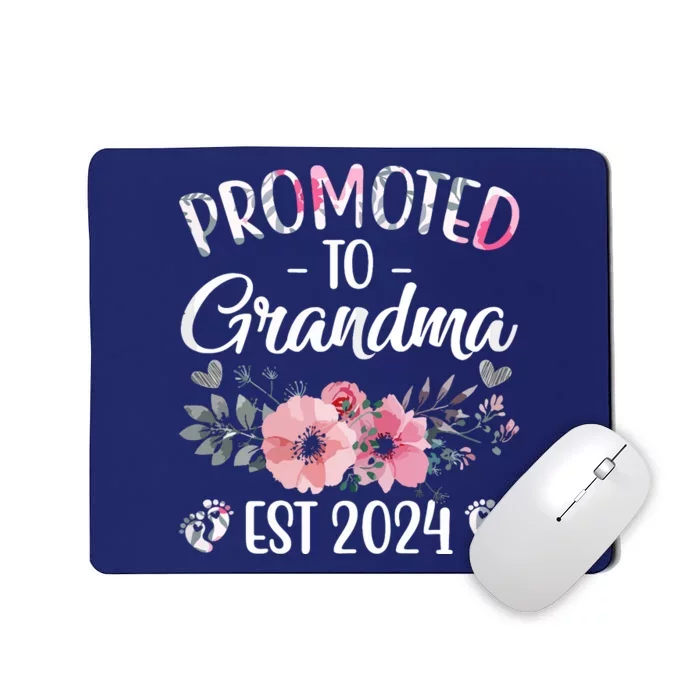 Promoted To Grandma Est 2024 Floral Pregnancy Announcement Mousepad