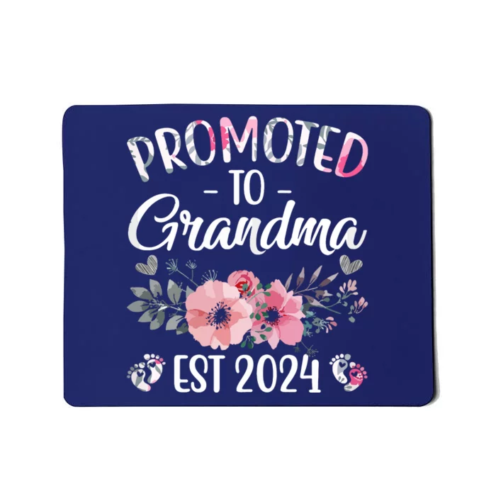 Promoted To Grandma Est 2024 Floral Pregnancy Announcement Mousepad