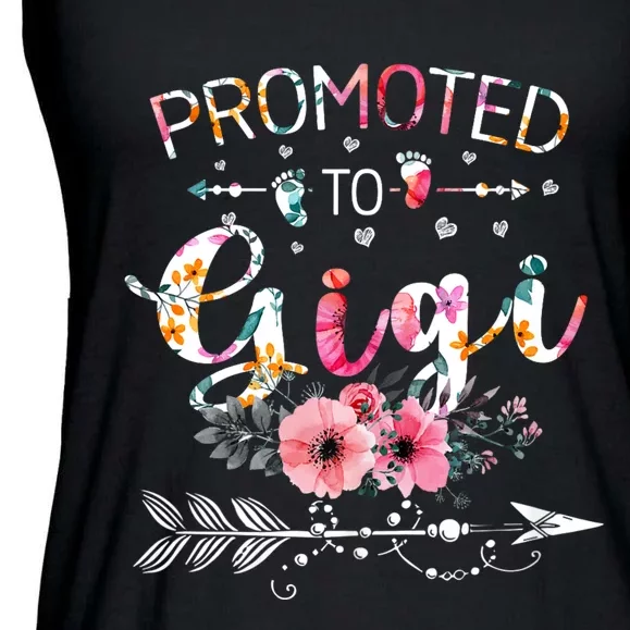 Promoted To Gigi Announcement Funny New Gigi Mothers Day Ladies Essential Flowy Tank