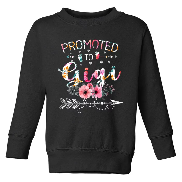 Promoted To Gigi Announcement Funny New Gigi Mothers Day Toddler Sweatshirt