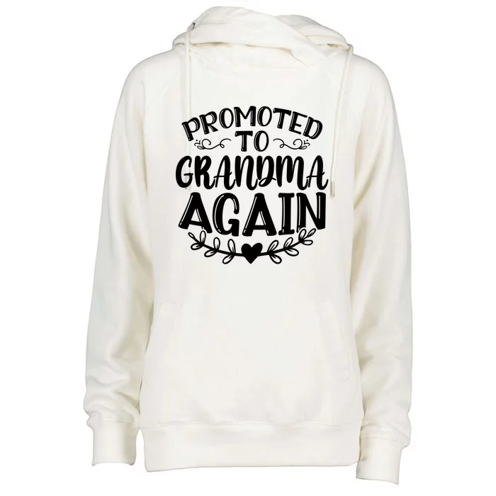 Promoted To Grandma Again Funny Gift Womens Funnel Neck Pullover Hood