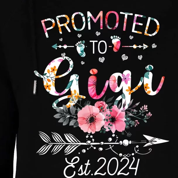 Promoted To Gigi 2024 New Mother Pregnancy Announcement Womens Funnel Neck Pullover Hood