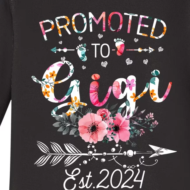 Promoted To Gigi 2024 New Mother Pregnancy Announcement Baby Long Sleeve Bodysuit